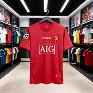 07 08/Away Kit/Short Sleeve /7# Ronaldo/Retro/Soccer Jersey/Red/Fans Version