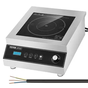 VEVOR Portable Induction Cooktop, TikTokShopBlackFriday, 1800W Commercial Induction Burner with 9 Temperature Settings, Stainless Steel Countertop Induction Hot Plate with 3H Timer, Child Lock, for Restaurant Cooking