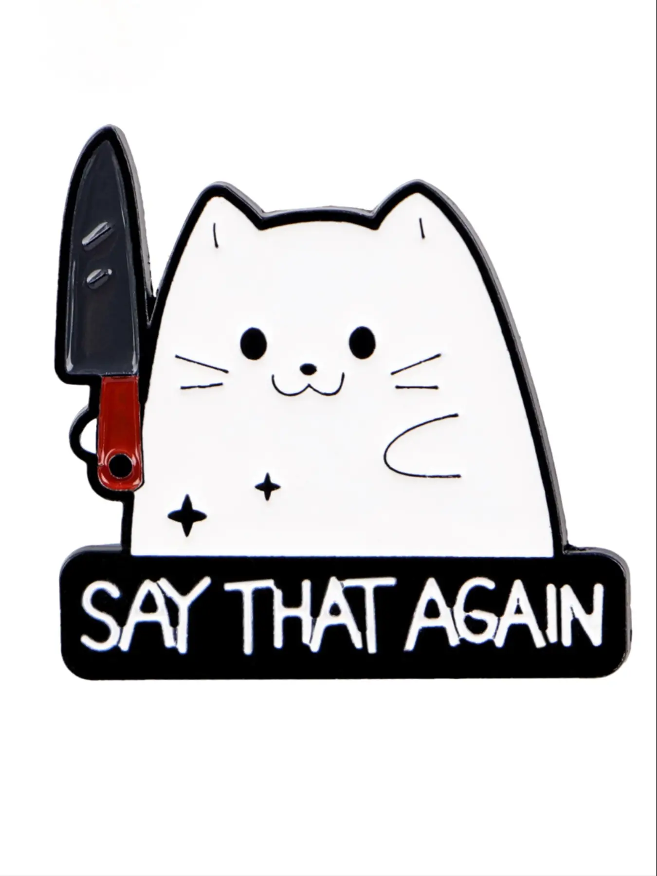 Cute Cat Cartoon Design Pins, Fashion Accessories for Briefcases, Hats, Jackets, Unisex, All Seasons