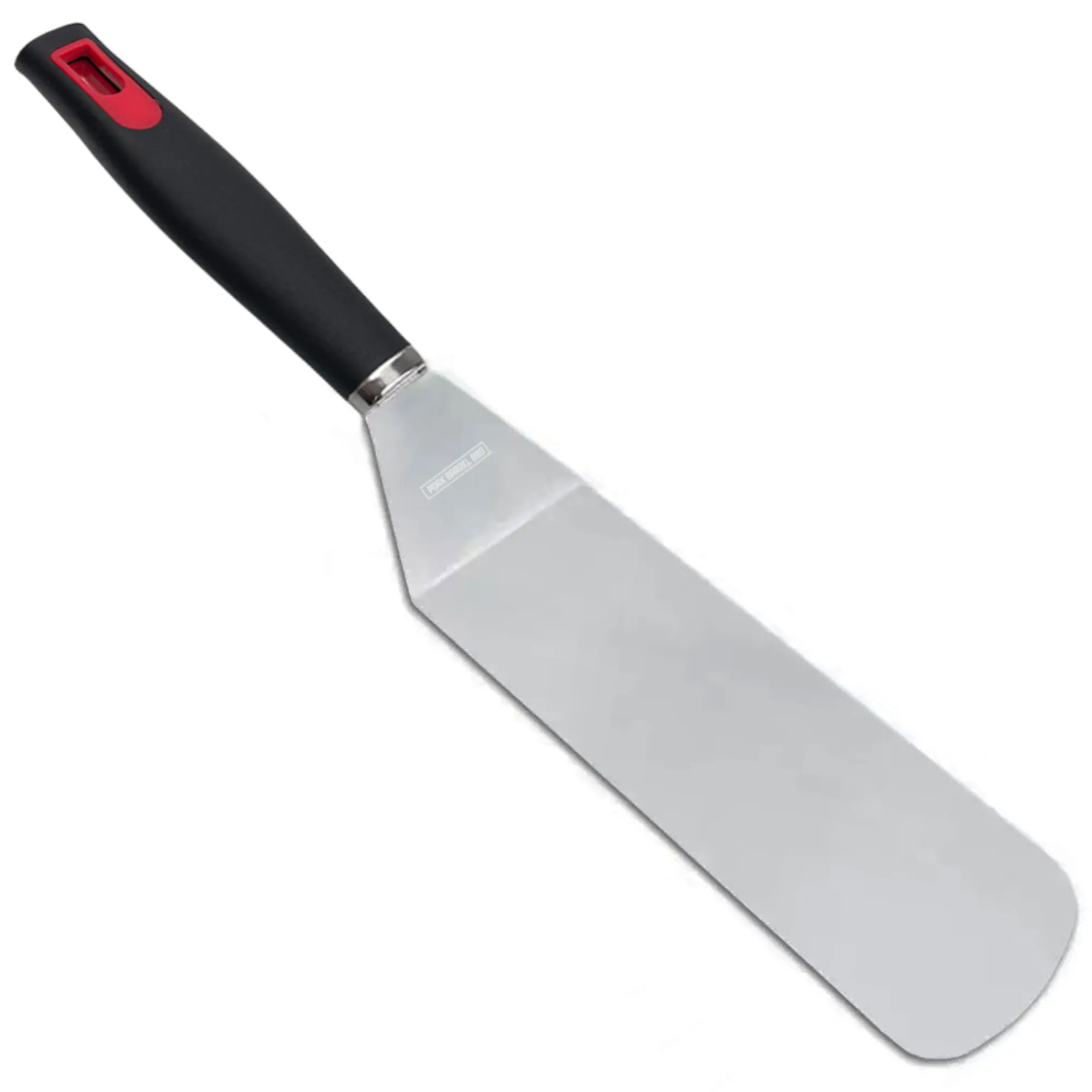 Pork Barrel BBQ Long Grill Spatula - Heavy Duty Stainless Steel Metal Spatula & Griddle Turner with Rubber Handle for Blackstone Griddle Accessories
