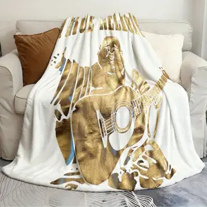 Soft and Stylish Blanket True Religion Navy Blue W Silver Fresh and soft blanket Great for sofas and beds air conditioner printed soft and warm bedspread