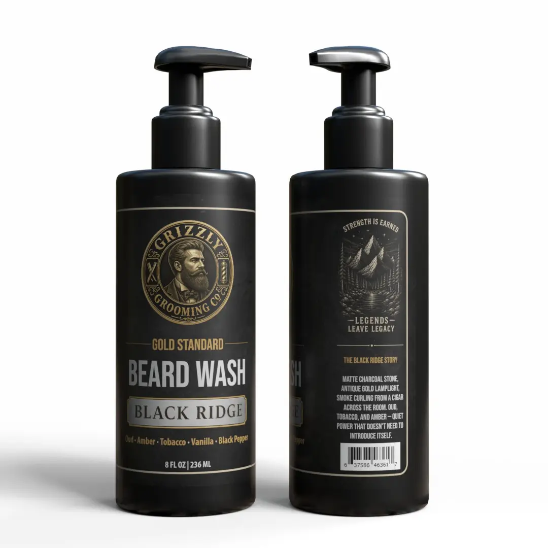 Grizzly Grooming Co. Beard Wash for Men – Gentle Beard Shampoo & Cleanser – Cleans, Softens & Refreshes Beards – Daily Beard Care