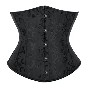 Women’s Lace-Up Boned Corset Jacquard Brocade Waist Trainer Bustier Gothic Costume for Halloween Party Outfits Bodysuits 9427-D1 Women’s Wear