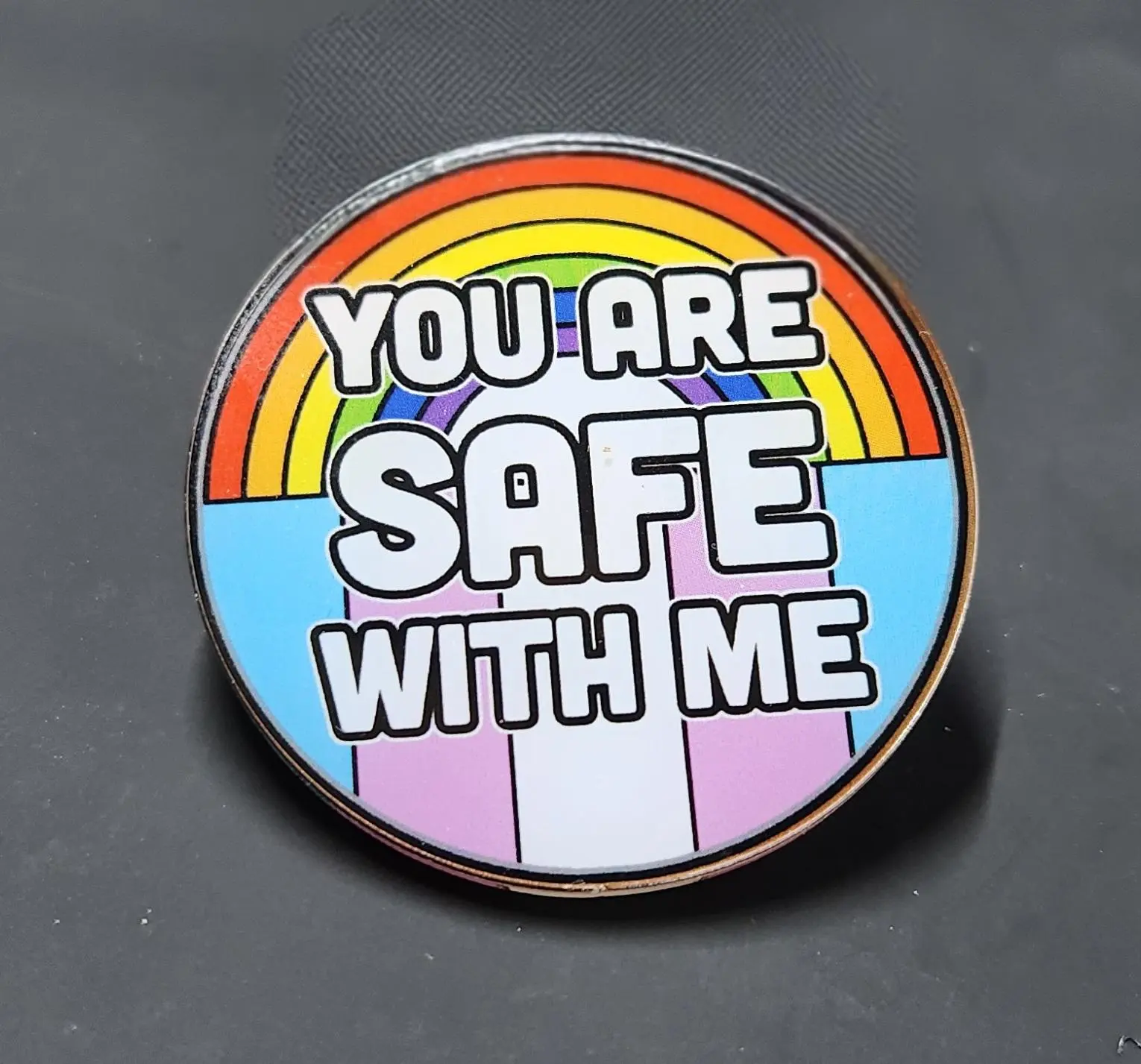 "LGBTQ+ Safe Identification Supplies Bundle with 'You Are Safe With Me' Design - 2 in Pins & Patches, Badge Reels, Lanyards, Keychains for Office Use"