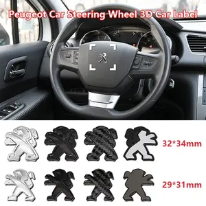 Car Steering Wheel Center Logo Replacement Part, Peugeot Interior Accessories, Car Steering Wheel Decoration Emblem