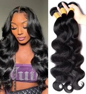 Megeen Hair Body Wave Bundles Human Hair 100% Remy Human Hair Bundles 1/3/4 Bundles Deals Human Hair Extensions 12A Body Wavy Human Hair Bundles for Women Natural Color Human Hair Weft