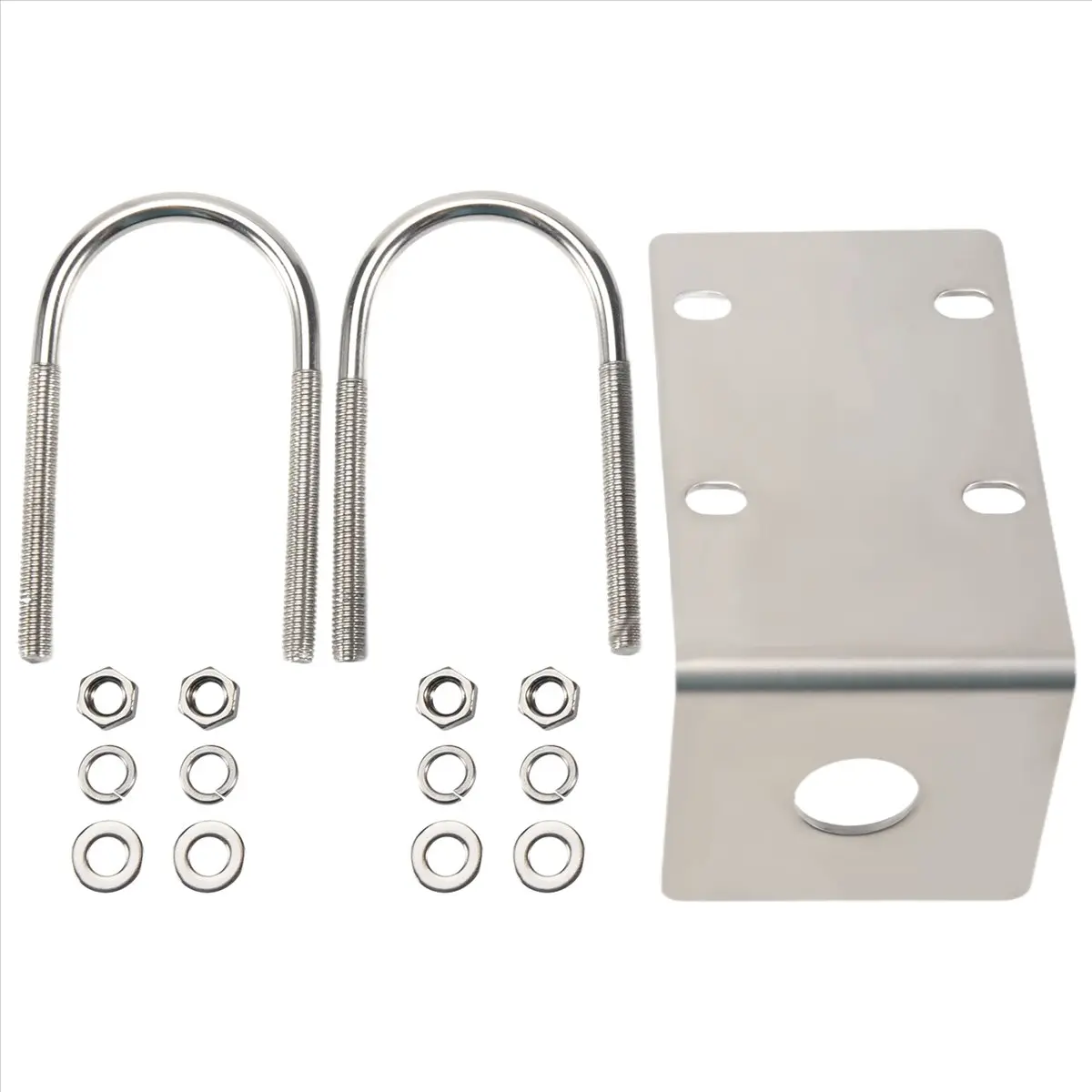 Stainless Steel Antenna Mount Bracket with U Style Bolts for Ham UHF VHF CB Cellular Trucker Antenna Use Accepted, 1 X Stainless Steel Antenna Mount Bracket, 16Mm Hole Size