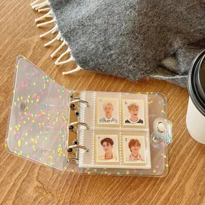 MINKYS New Arrival Kawaii Bling Star 1/2/3 inch Kpop Photocards Collect Book 3 Rings Binder Cards Organizer Book Stationery