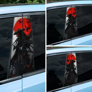 1Pair Samurai Car Stickers, Waterproof and Sunproof Vinyl Decals, Decal for Cars, Car Truck Decal for Car Centre Pillar Decoration, Cover Scratches