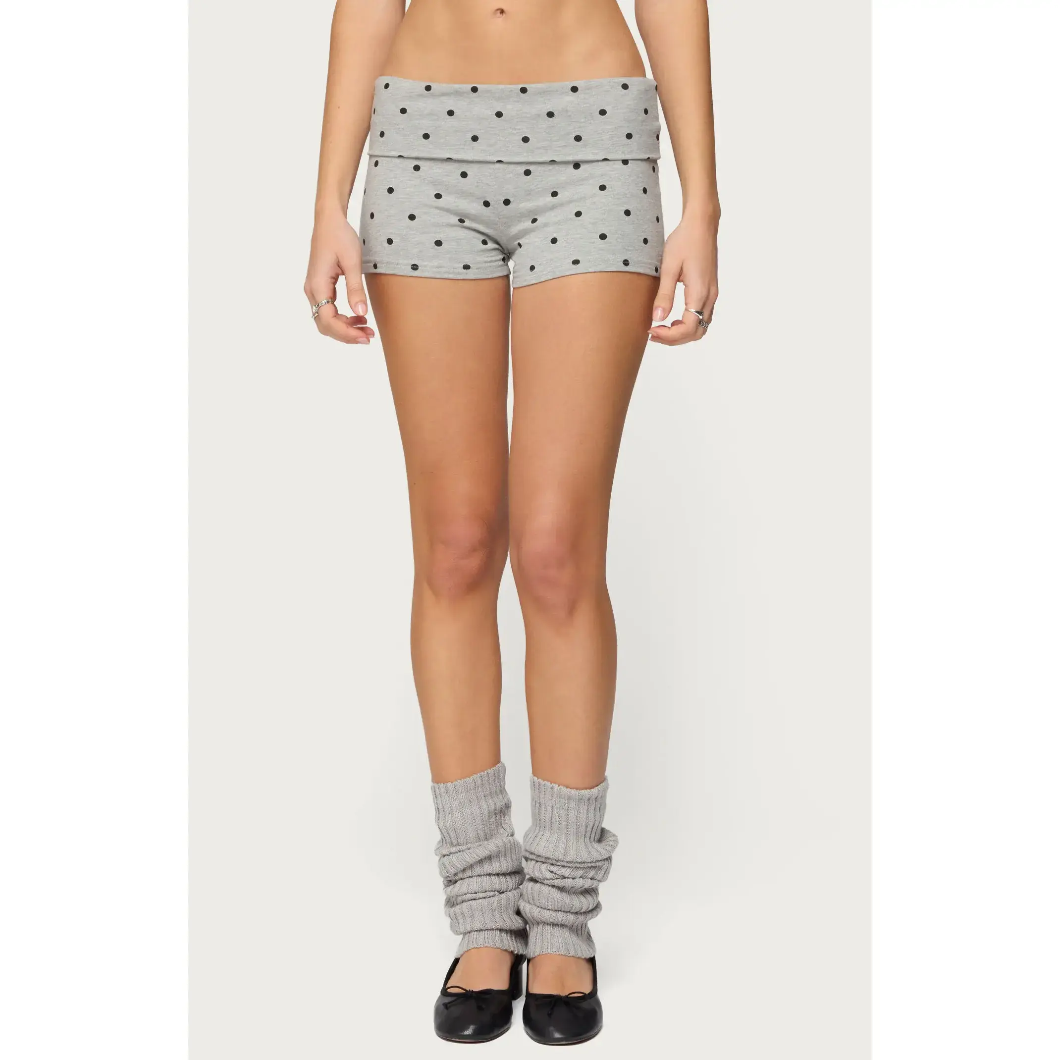 Edikted Women's Chelsie Polka Dot Foldover Shorts