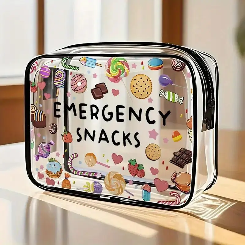 Clear Emergency Multifunctional Storage Bag, Zipper Pouches, Portable Travel Storage Pouch for Snacks, Medicine and Candy, Zipper Space-Saving Bag with Large Capacity, Ideal for Road Trips, Picnics and Daily Snacks, Perfect Gift