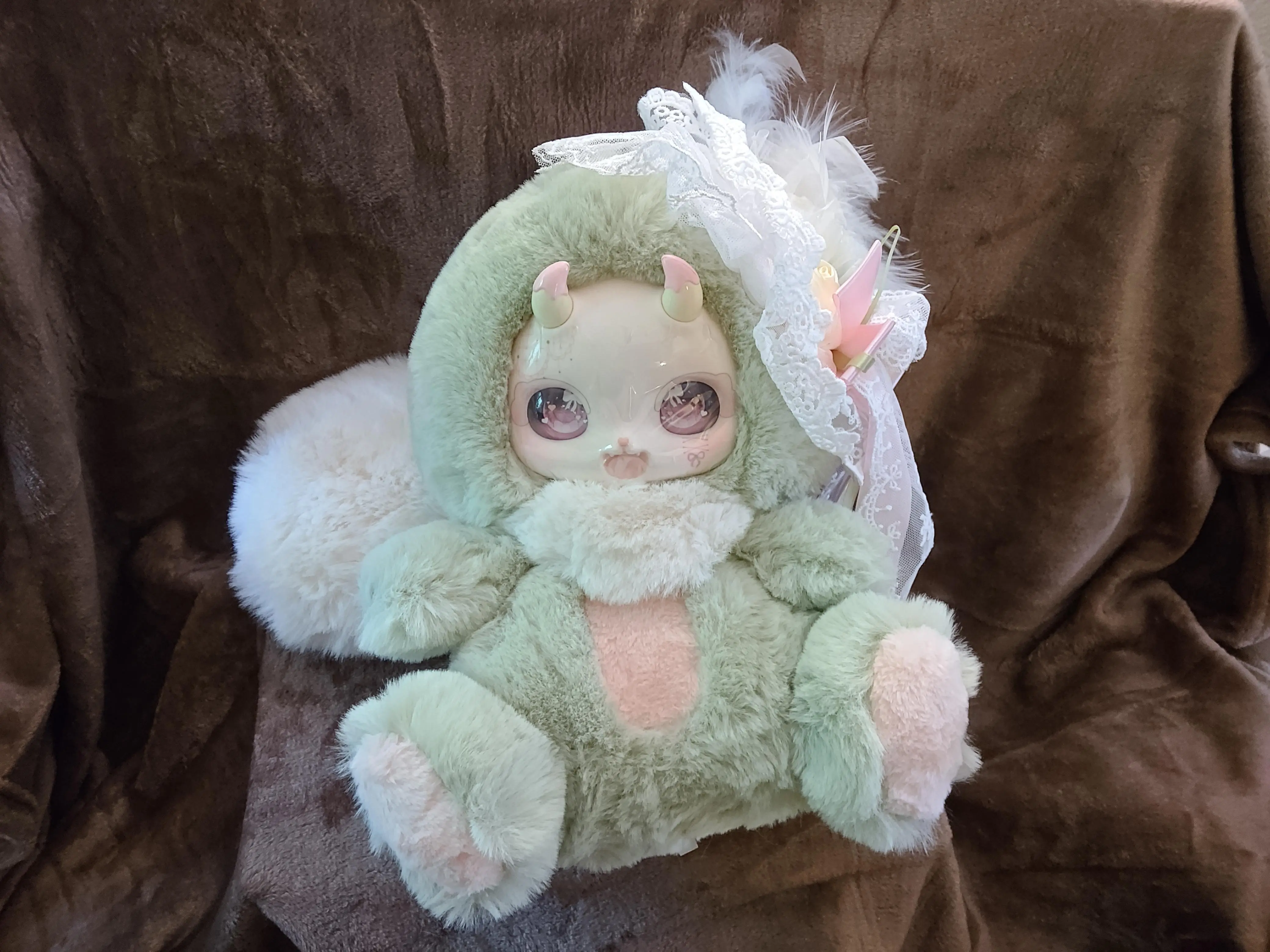 Boboco 500% Night of Elegant Rites Forest Whisper Yaya Green Large Soft Plush Collectible with Lace, Feathers, Decorative Toy Features, Collectibles