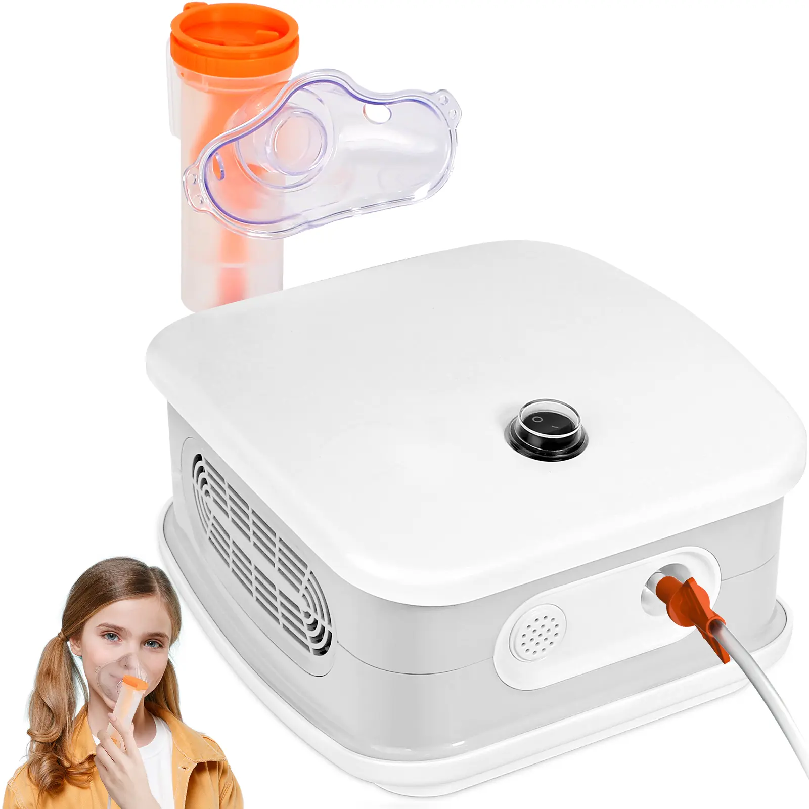 Compressor Nebulizer Machine Low Noise Portable Adjustable Mist Kit with Masks & Mouthpiece for Home Use by BUDBOW