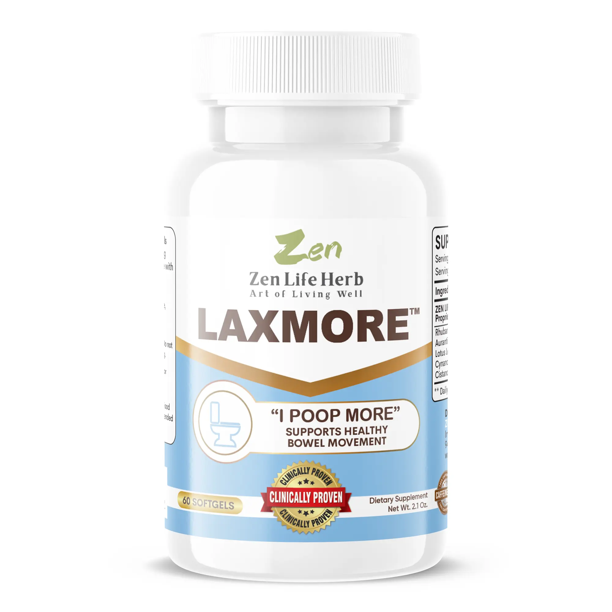 LAXMORE "I POOP MORE" Healthy Bowel Movements And Digestive Wellness (30/60/90) Edible Supplement