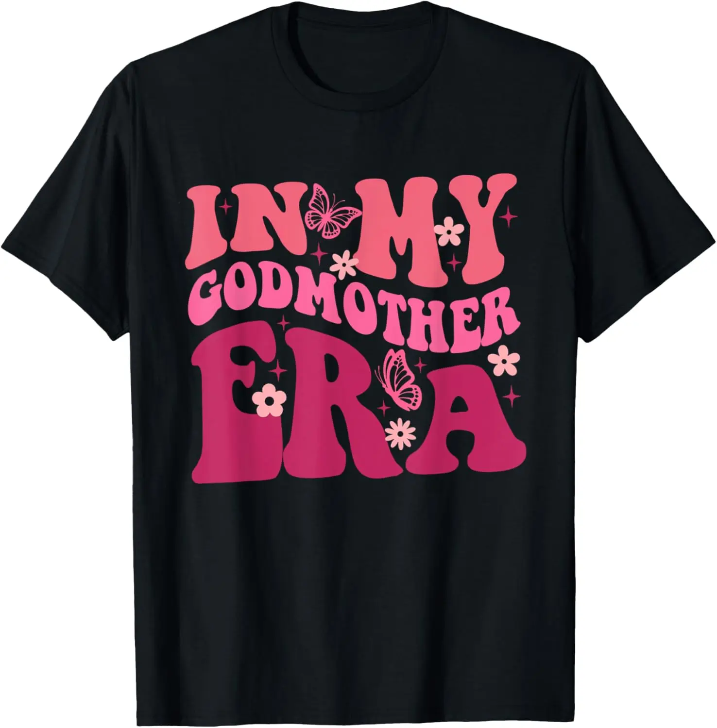 Women's 100% Cotton Short-Sleeve Unique Graphic T-Shirt - Casual Everyday Round Neck Vintage Tops for Godmother, Proposal T-Shirt with Wide Range of Sizes, Crew Neck