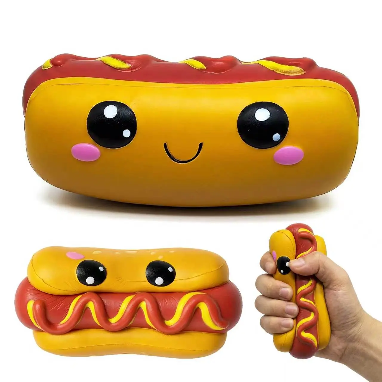 Squishies Hot Dog Toy Kawaii Soft Food Slow Rising Scented Food Bread Squishies Stress Relief Kid Toys Slow Rising Hot Dog Squishies Toy for Kids Birthday Gift,Cute Simulation Food Stress Relief Squishys Squishi Squeeze Toys