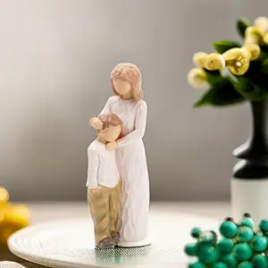 Mother & Son Design Resin Statue, Character Statues, Decorative Sculptures, Desktop Decorative Figurine Ornament for Living Room Bedroom Office, Home Decor
