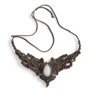 White Onyx Handmade Macramé Necklace - Grace Under Pressure