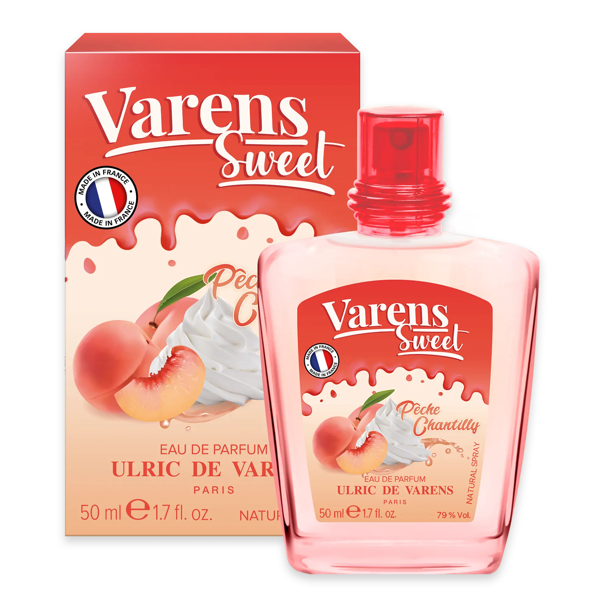 Ulric de Varens Sweet PECHE CHANTILLY Eau De Parfum for Women 1.7 Fl Oz