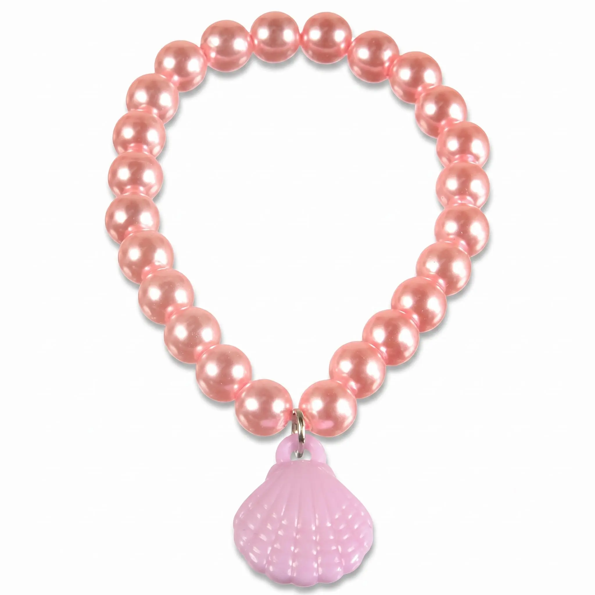Shimmering Mermaid Bead Bracelets with Seashell Charm - 4 Pack