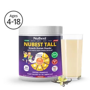 NuBest Tall Protein Vanilla | Vegan Growth Shake, Bone Growth Support for toddlers, kids, and teens