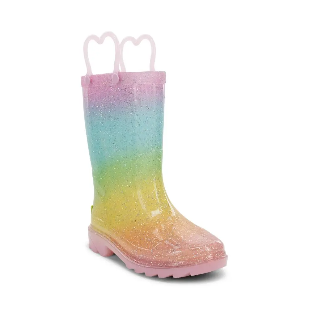 Western Chief Toddler Glitter Rainbow Rain Boots, Polyester