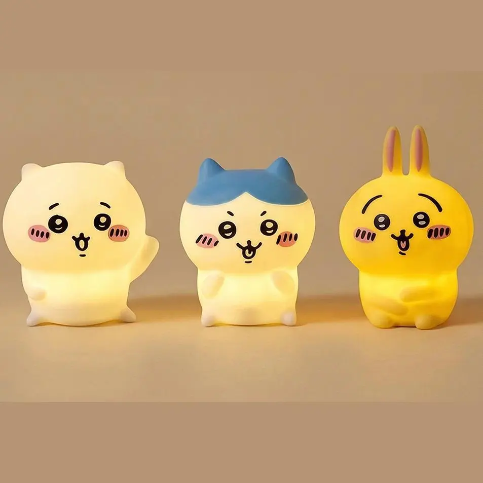 Chiikawa Anime Animal LED Night Light - 7.5-9cm Hachiware Usagi Rabbit Lamp, DIY Specialty Bedroom Desktop Decor, Birthday Gift for Kids