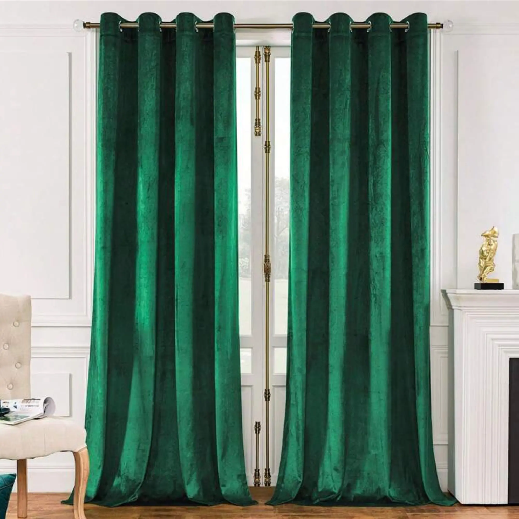 Thick Velvet Blackout Curtain, Ready Made Drape for Privacy & Light Control, Home Decor Essential for Living Room & Bedroom