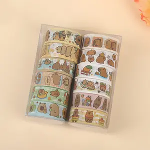 12 Rolls Capibara Washi Tape, DIY Handmade Decorative Stickers, Funny Stickers, Perfect Gift Wrapping Material, Ideal for Bullet Journaling & Scrapbooking