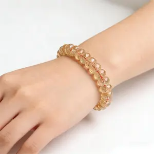 Citrine Bracelet - The Merchant's Stone Money Bracelet Luxury Jewelry Natural Citrine Bracelet Success Stone Energy Healing Women'sFaceted Beaded Crystal Bracelet