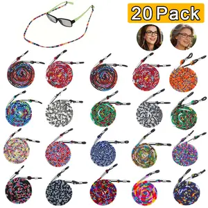 20 Pcs Eyeglass Holder Strap – Glasses Strap Cord Lanyard, Sunglass Retainer Chain for Men Women Kids, Multicolor Eyewear String Safety Band – Adjustable, Lightweight – Perfect for Sports, Reading, Travel, Work – Keep Your Glasses Secure and Hands