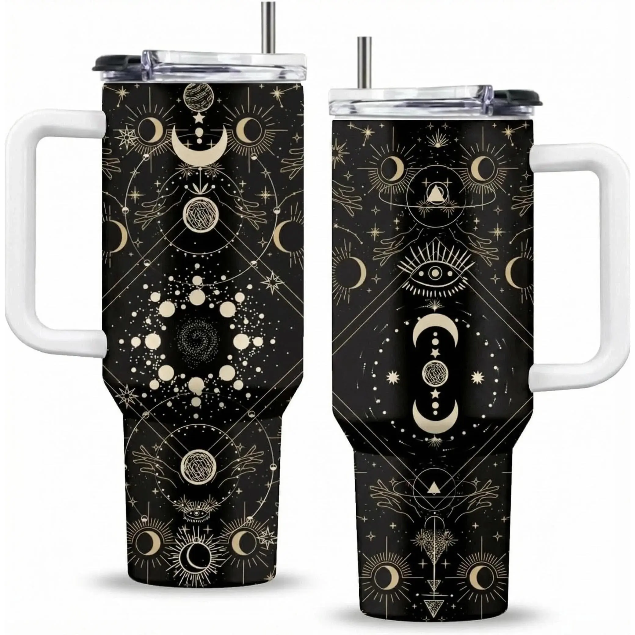 Goth Gifts for Women, 40 Oz Goth Tumbler with Handle & Straw, Birthday Presents for Goths Style Lovers, Stainless Steel Goths Tumbler, Moon Witchy Cup, Gifts for Thanksgiving Birthday Gift, 1 PCS