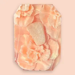 Crystal Bar Soap - Divine Peach - Vegan - Crystal Infused - 5 oz - Scented in Peach, White Florals, Fresh Freesia, and Juicy Apricot