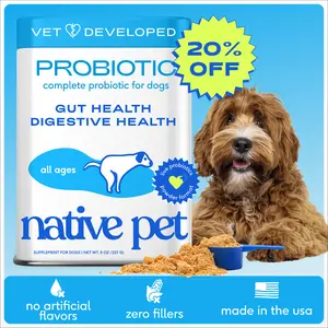 Native Pet Probiotics for Dogs - Dog Probiotics Powder for Digestive Health, Gut Support, & Immune Boost – Vet-Formulated Powder for Maximum Potency with Digestive Enzymes & Prebiotics