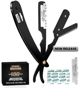 Utopia Care Professional Straight Razor for Men | Barber Straight Edge + 100 Blades Included Utopia Care Professional Straight Razor for Men | Barber Straight Edge + 100 Blades Included