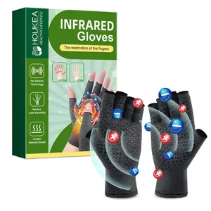 Infrared Gloves for Arthritis Pain Relief Copper Infused Compression Wrist Support for Men Women Daily Activity Care