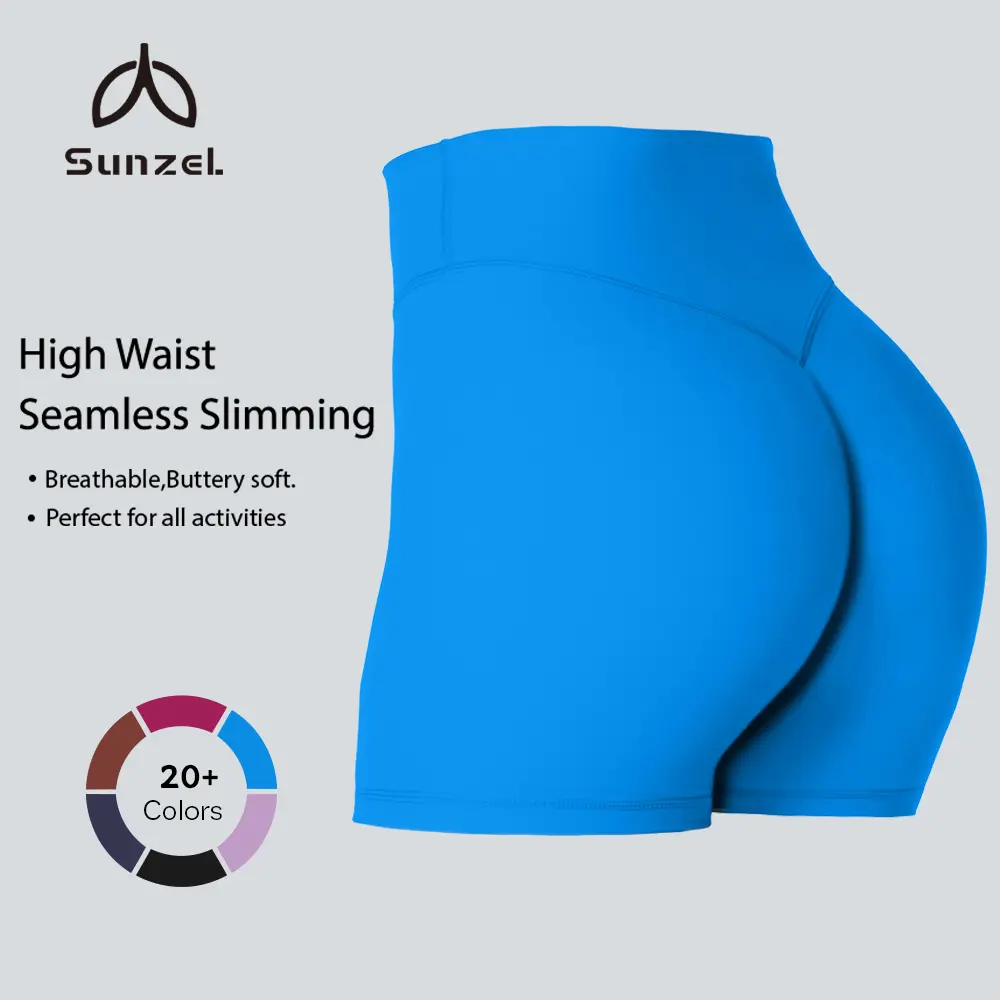 Women's Sunzel High Waist Compression Seamless Shapewear Shorts - Lady's Squat-Proof, Tummy Control, 4-Way Stretch, Breathable Flexible Athleisure Wear for Yoga, Workout, Everyday Use