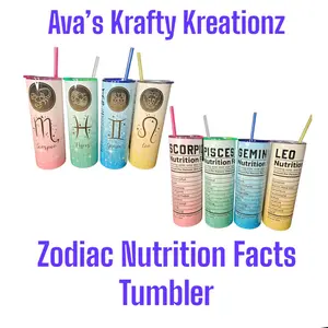 Zodiac Nutrition Facts Tumblers