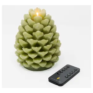 Luminara 6.5" Tall Pinecone Figural Flameless Candle