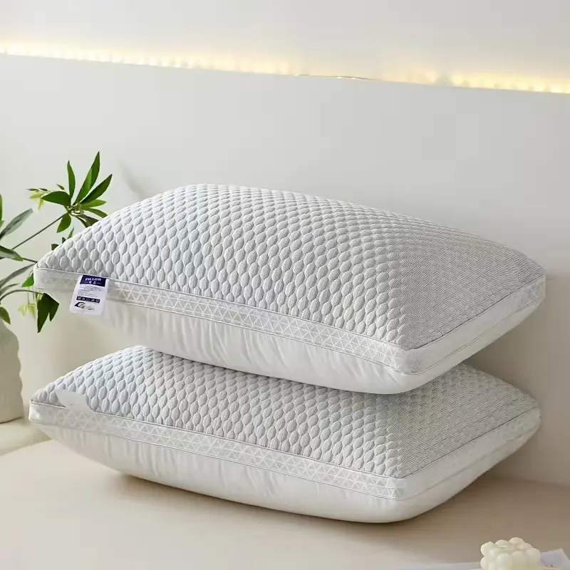 2-Pack Luxury Hotel Pillows 19x29inch | Neck Support Pillow for Side/Back Sleepers | High Resilience Fiber Fill Anti-Flatten | Ergonomic Cervical Curve Support | Best Gift for Office Workers Neck Pain