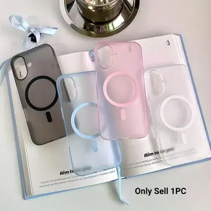 Ultra Thin Frosted Magnetic Case for iPhone 17 Air 16 Pro Max/15 Pro Max/14/13/12/11 - Non-Yellowing Anti-Fingerprint PC Material Full Body Protection Shockproof Phone Protector Cover Protective Casing Protector
