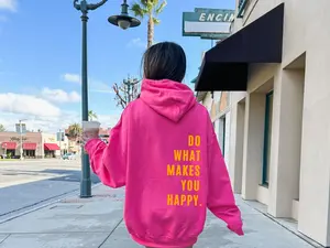 Do What Makes You Happy Hoodie • Inspirational Sayings • Positive Quotes Hoodie • Mental Health • Orange Font