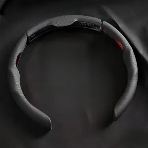 High-End NAPA Leather 3-Segment Steering Wheel Cover - Anti-Slip Sweat-Resistant, 15" Universal Size, Segmented Easy Mount, Premium Automotive Accessory for Car Enthusiasts