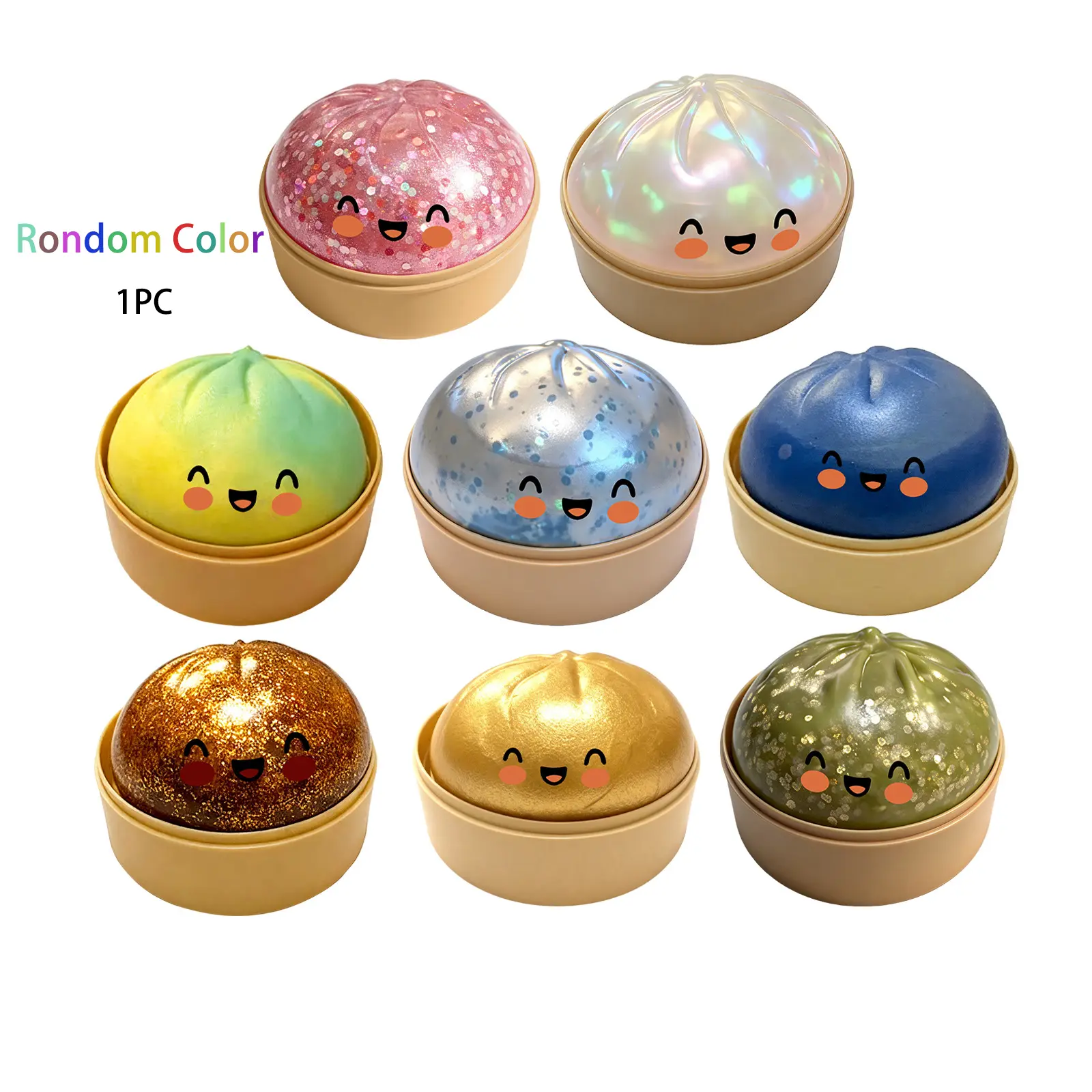 Colorful Dumpling Squishy with Box - 1Pc Soft Sensory Fidget Toy, Healing Decompression Stress Relief Item, Mystery Colorful Bun Squishy, Healing Decompression Squishy