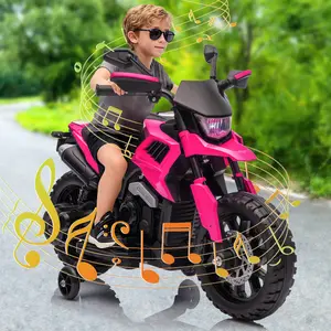 6V Electric Kids Ride-On Motorcycle with Headlights, Training Wheels, Battery Powered Motorbike Toy for Toddlers, Perfect Gift for Boys & Girls