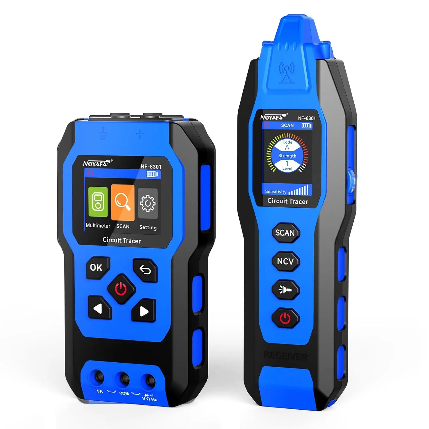 NOYAFA NF-8301 Underground Cable Locator | Max. detection depth: 8 ft | Cable tracing range: 3,280 ft | Voltage range: 12–1000V | 2-in-1: Cable tracer & Multimeter | Suitable for fuses, irrigation pipes, metal pipes, and in-wall wiring