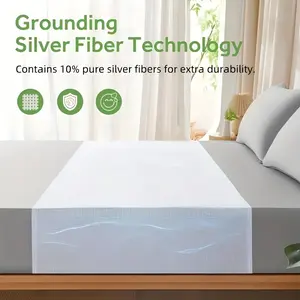Grounding Silver Fiber Mattress Cover – Breathable Soft Bed Sheet for Better Sleep & Comfort
