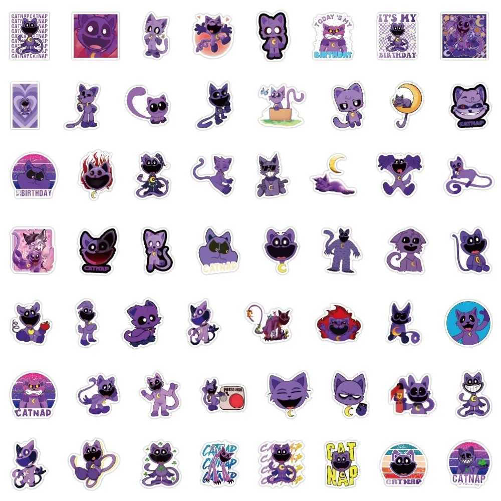 50 pcs Catnap stickers，Smilling Critters Sticker，vinyl decal for water bottle，notebook ，laptop ，luggage
