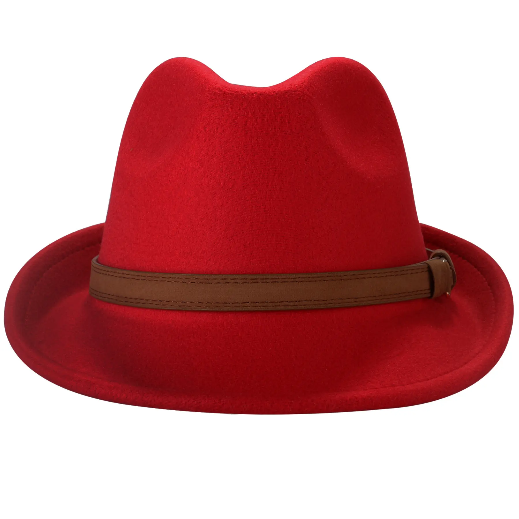 OIDEA Unisex Classic Hat - Adjustable Stylish, Fully Adjustable British Belt Buckle Jazz Trilby, Lightweight Breathable Felt Cap, Red, Adjustable Stylish Hat, Fully Adjustable Hats