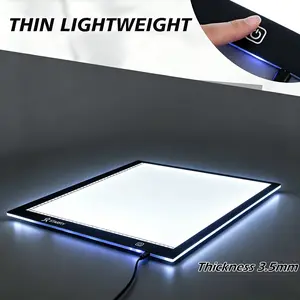 LED Diamond Drawing Board: A4 (13.78 × 10.04 inch), three-level dimming LED drawing board; acrylic, high-transparency light box with adjustable brightness; suitable for drawing, calligraphy copying, diamond painting art creation, drawing copy board